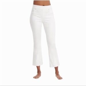 SPANX Cropped Denim White Flare Jeans, Size Medium